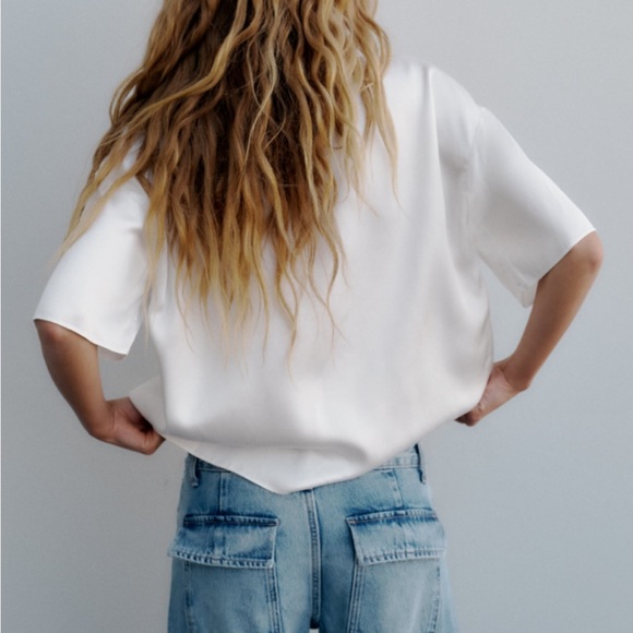 Zara Satin Tee🌻🌻🌻 - Picture 9 of 12